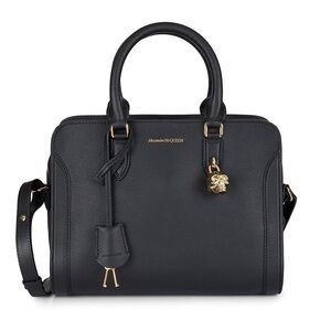 ALEXANDER MCQUEEN | Small Pebbled Leather Bag with Skull & Key Padlock